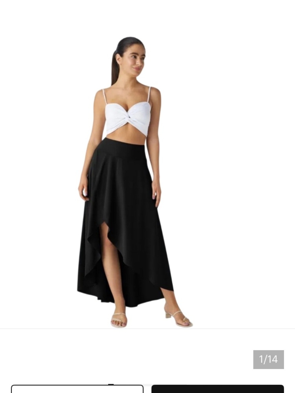 HALARA Black High-Low Asymmetric Maxi Skirt